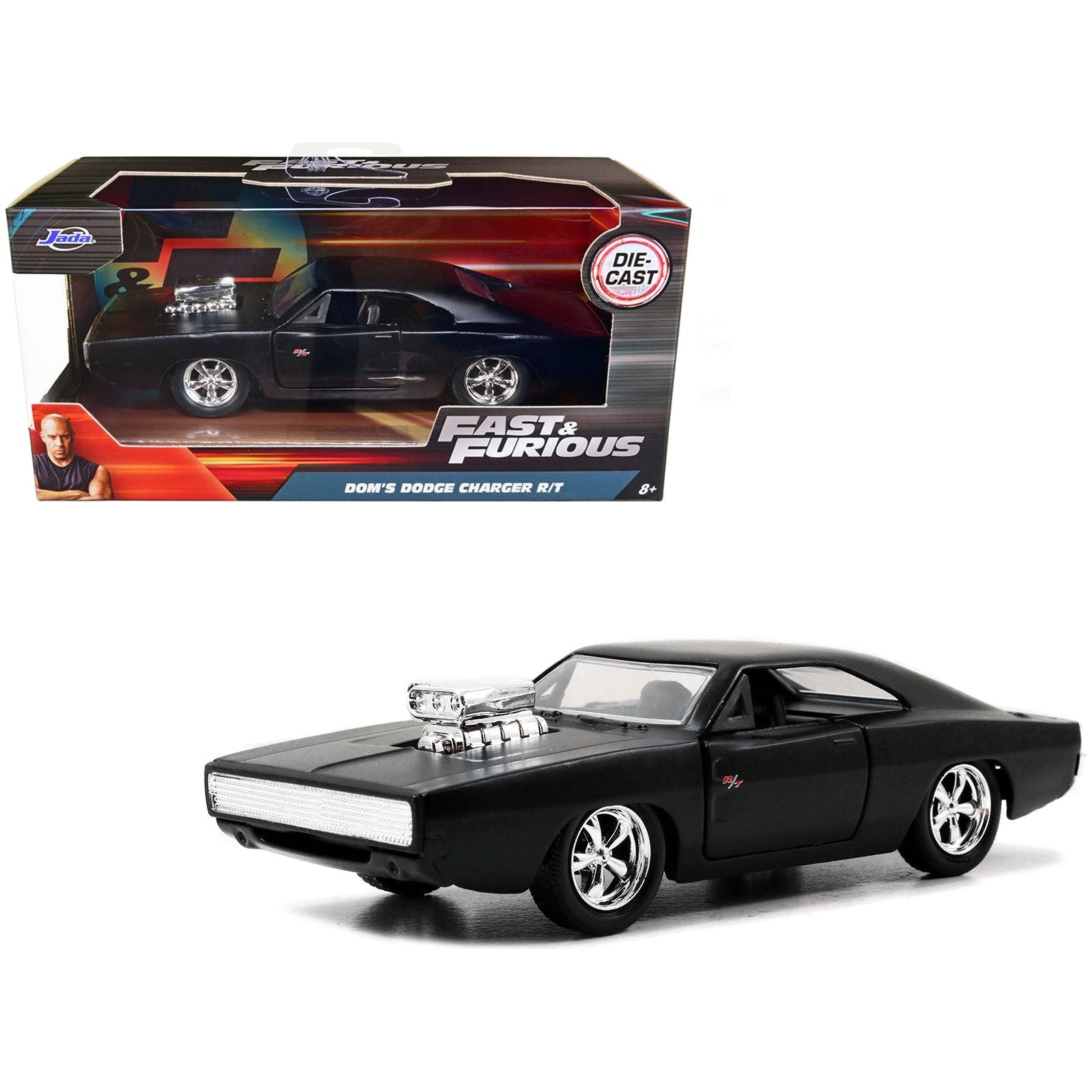 Dom's Dodge Charger R/T Matt Black "Fast & Furious" Movie 1/32 Diecast Model Car by Jada - Jada - ModelCars.com
