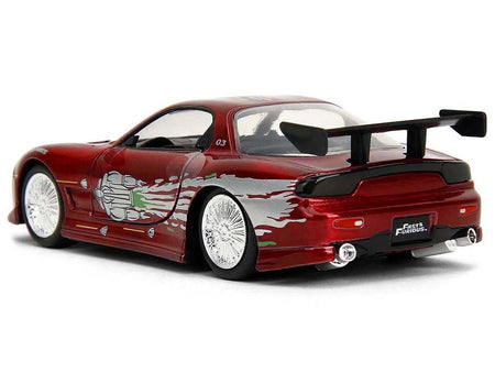 Dom's Mazda RX-7 Candy Red with Graphics "The Fast and the Furious" (2001) Movie "25 Years of Fast & Furious" Series 1/32 Diecast Model Car by Jada-Jada-ModelCars.com
