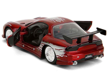 Dom's Mazda RX-7 Candy Red with Graphics "The Fast and the Furious" (2001) Movie "25 Years of Fast & Furious" Series 1/32 Diecast Model Car by Jada-Jada-ModelCars.com