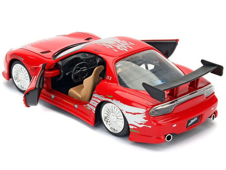 Dom's Mazda RX-7 Red with Graphics "Fast & Furious" Movie 1/32 Diecast Model Car by Jada-Jada-ModelCars.com