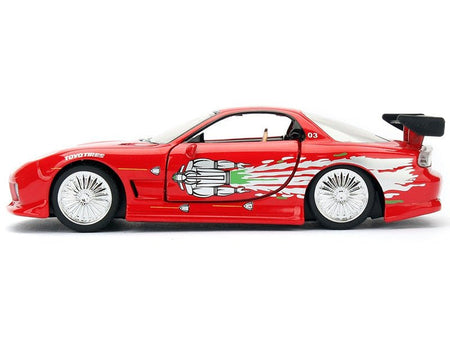 Dom's Mazda RX-7 Red with Graphics "Fast & Furious" Movie 1/32 Diecast Model Car by Jada-Jada-ModelCars.com