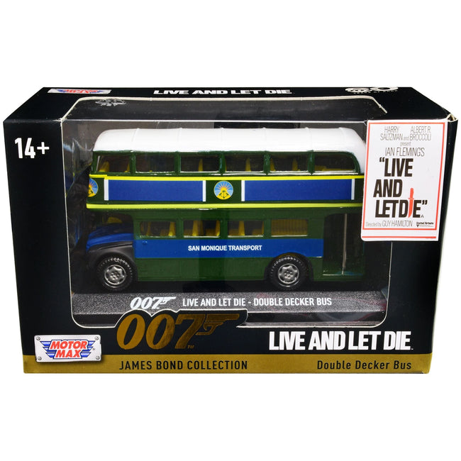 Double Decker Bus "San Monique Transport" James Bond 007 "Live and Let Die" (1973) Movie "James Bond Collection" Series Diecast Model Car by Motormax - Motormax - ModelCars.com
