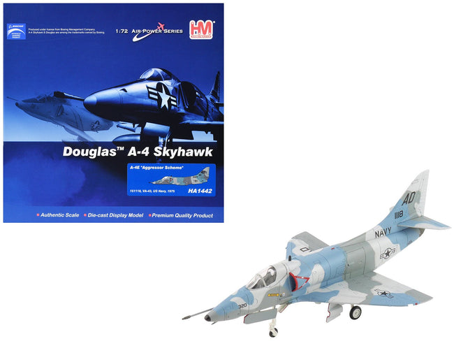 Douglas A-4E Skyhawk Aircraft "151118 Aggressor Scheme VA-43" (1975) United States Navy "Air Power Series" 1/72 Diecast Model by Hobby Master-Hobby Master-ModelCars.com
