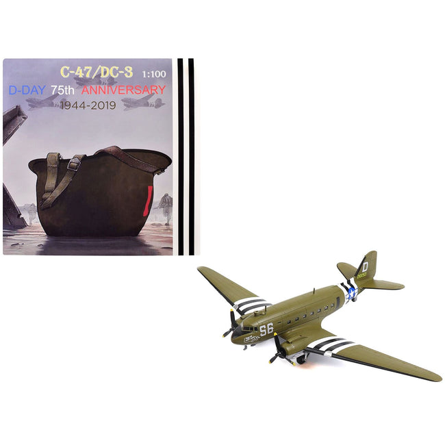 Douglas C-47 Skytrain Transport Aircraft "Night Fright 79th Troop Carrier Squadron 436th Troop Carrier Group D-Day" (1944) United States Army Air Forces 1/100 Diecast Model-Other-ModelCars.com