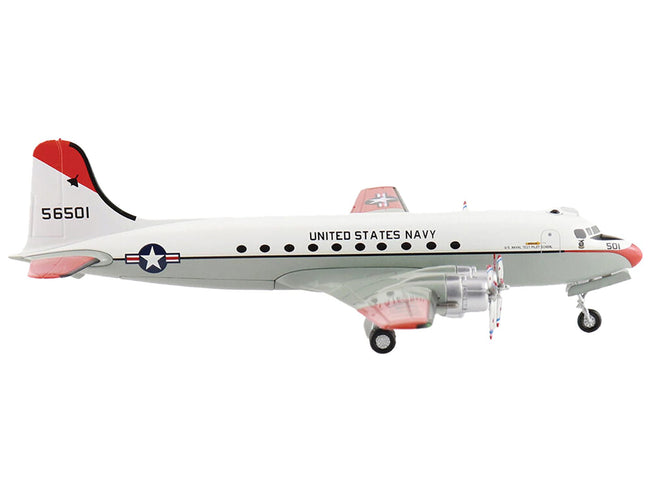 Douglas C-54Q Skymaster Transport Aircraft "US Navy Test Pilot School" (1973) United States Navy "Airliner Series" 1/200 Diecast Model by Hobby Master-Hobby Master-ModelCars.com