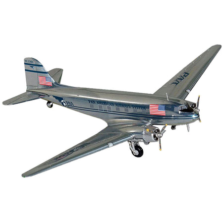 Douglas DC-3 Commercial Aircraft "Pan American Airways" (NC33611) Polished Metal Finish "Gemini 200" Series 1/200 Diecast Model Airplane by GeminiJets-GeminiJets-ModelCars.com