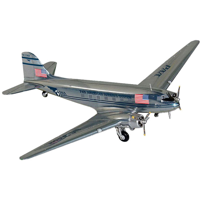 Douglas DC-3 Commercial Aircraft "Pan American Airways" (NC33611) Polished Metal Finish "Gemini 200" Series 1/200 Diecast Model Airplane by GeminiJets-GeminiJets-ModelCars.com