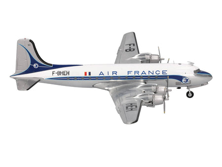Douglas DC-4 Commercial Aircraft "Air France" (F-BHEH) White with Blue Stripes 1/200 Diecast Model by Herpa-Herpa-ModelCars.com