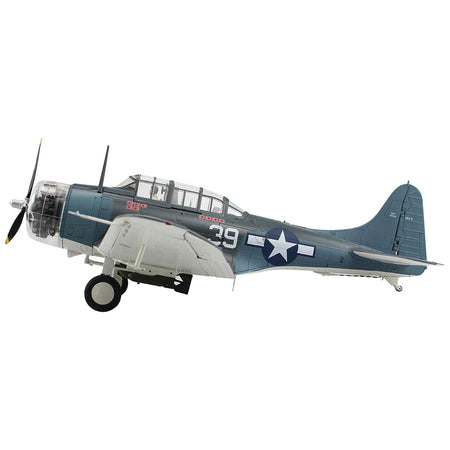 Douglas SBD - 5 Dauntless Bomber Aircraft "Lt. Cook Cleland VB - 16 USS Lexington Battle of the Philippine Seas" (1944) United States Navy "Premium Collection" 1/32 Diecast Model by Hobby Master - Hobby Master - ModelCars.com