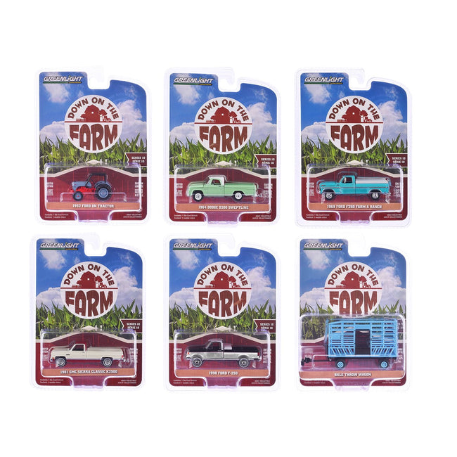 "Down on the Farm" Series 10 Set of 6 pieces 1/64 Diecast Models by Greenlight-Greenlight-ModelCars.com