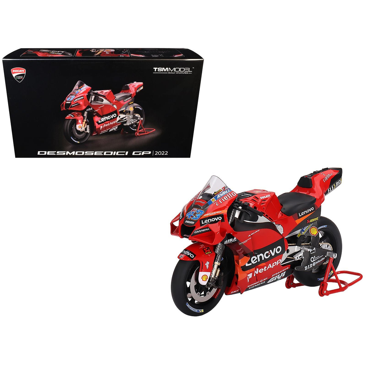 Ducati Desmosedici #43 Jack Miller "Presentation" "MotoGP World Championship" (2022) 1/12 Motorcycle Model by True Scale Miniatures-Mini GT-ModelCars.com