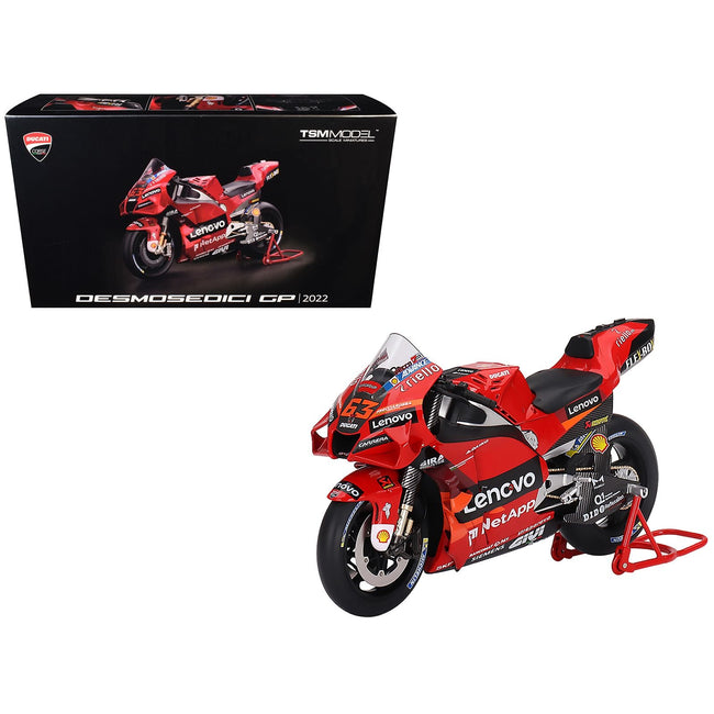 Ducati Desmosedici #63 Francesco Bagnaia "Presentation" "MotoGP World Championship" (2022) 1/12 Motorcycle Model by True Scale Miniatures-Mini GT-ModelCars.com