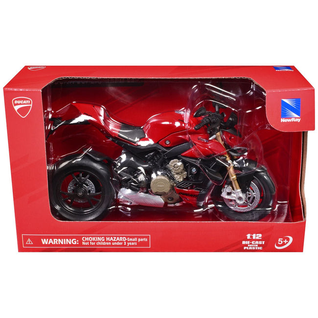 Ducati Supernaked V4S Motorcycle Red 1/12 Diecast Motorcycle Model by New Ray-New Ray-ModelCars.com