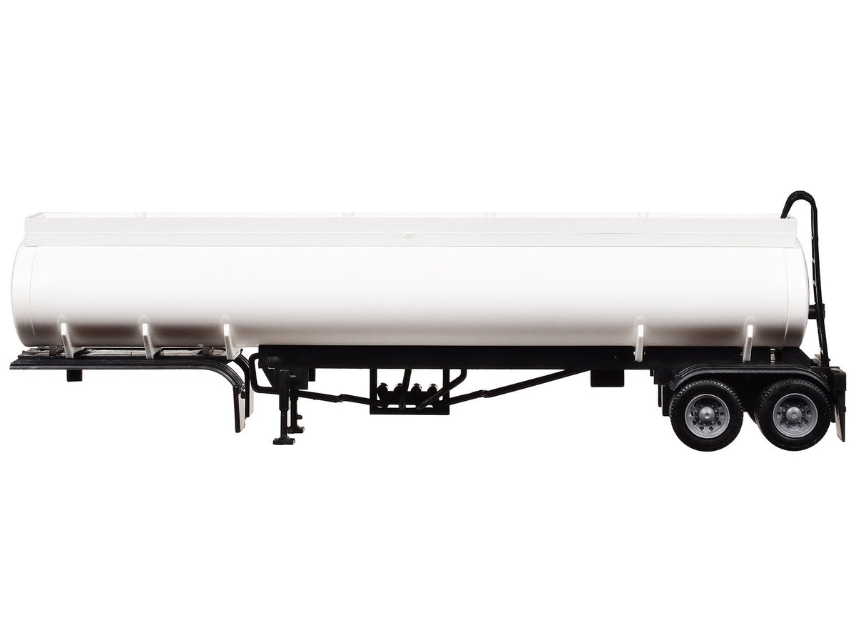 Elliptical Tanker Trailer White 1/87 (HO) Plastic Model by Promotex-Promotex-ModelCars.com