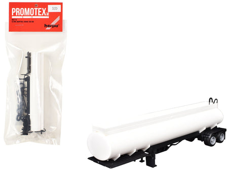 Elliptical Tanker Trailer White 1/87 (HO) Plastic Model by Promotex-Promotex-ModelCars.com