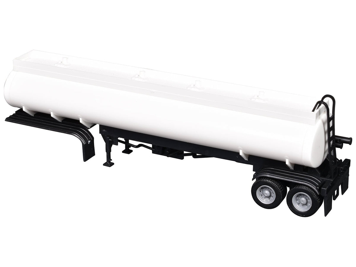 Elliptical Tanker Trailer White 1/87 (HO) Plastic Model by Promotex-Promotex-ModelCars.com