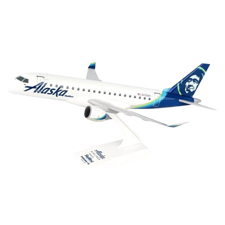 Embraer E175 Commercial Aircraft "Alaska Airlines - SkyWest Airlines" (N170SY) White with Blue Tail (Snap - Fit) 1/100 Plastic Model by Skymarks - Skymarks - ModelCars.com