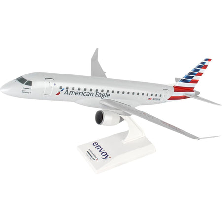 Embraer E175 Commercial Aircraft "American Airlines - American Eagle" (N220NN) Gray with Striped Tail (Snap - Fit) 1/100 Plastic Model by Skymarks - Skymarks - ModelCars.com