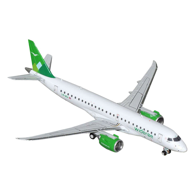 Embraer E190-E2 Commercial Aircraft "Wideroe" (LN-WEA) White with Green Tail 1/400 Diecast Model Airplane by GeminiJets-GeminiJets-ModelCars.com