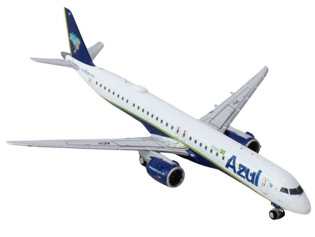 Embraer E195-E2 Commercial Aircraft "Azul Brazilian Airlines" (PS-AEH) White with Blue Tail 1/400 Diecast Model Airplane by GeminiJets-GeminiJets-ModelCars.com