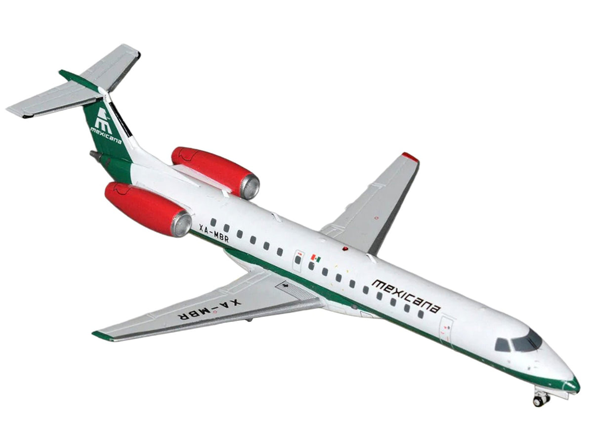 Embraer ERJ-145 Commercial Aircraft "Mexicana de Aviacion" (XA-MBR) White with Green Stripes and Tail "Gemini 200" Series 1/200 Diecast Model by GeminiJets-GeminiJets-ModelCars.com