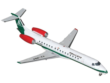 Embraer ERJ-145 Commercial Aircraft "Mexicana de Aviacion" (XA-MBR) White with Green Stripes and Tail "Gemini 200" Series 1/200 Diecast Model by GeminiJets-GeminiJets-ModelCars.com