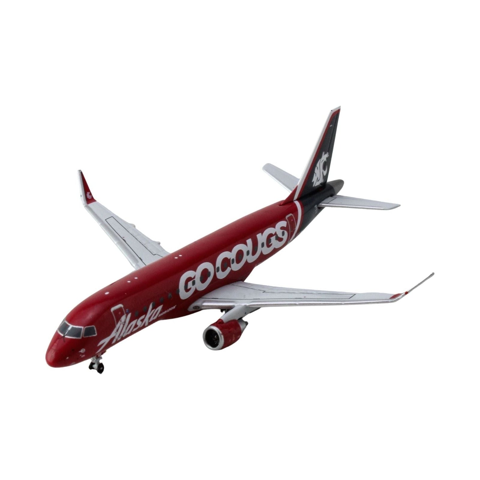 Embraer ERJ - 175 Commercial Aircraft "Alaska Airlines/Horizon - Washington State Cougars" (N661QX) Red with Gray Tail 1/400 Diecast Model Airplane by GeminiJets - GeminiJets - ModelCars.com