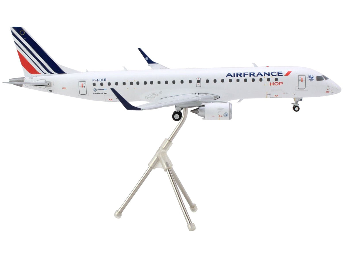 Embraer ERJ-190 Commercial Aircraft "Air France Hop" (F-HBLN) White with Striped Tail "Gemini 200" Series 1/200 Diecast Model Airplane by GeminiJets-GeminiJets-ModelCars.com