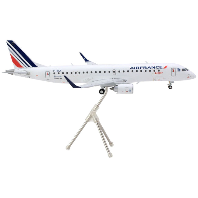 Embraer ERJ-190 Commercial Aircraft "Air France Hop" (F-HBLN) White with Striped Tail "Gemini 200" Series 1/200 Diecast Model Airplane by GeminiJets-GeminiJets-ModelCars.com