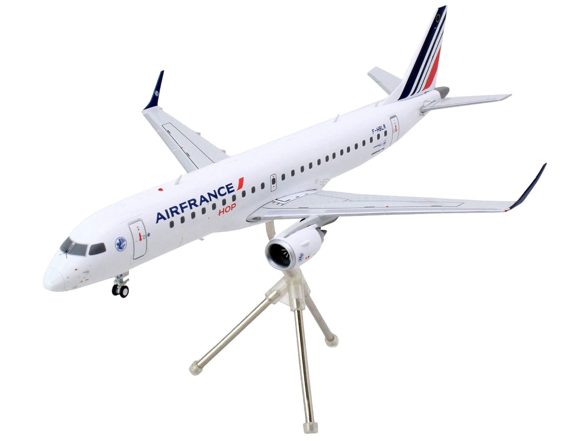Embraer ERJ-190 Commercial Aircraft "Air France Hop" (F-HBLN) White with Striped Tail "Gemini 200" Series 1/200 Diecast Model Airplane by GeminiJets-GeminiJets-ModelCars.com