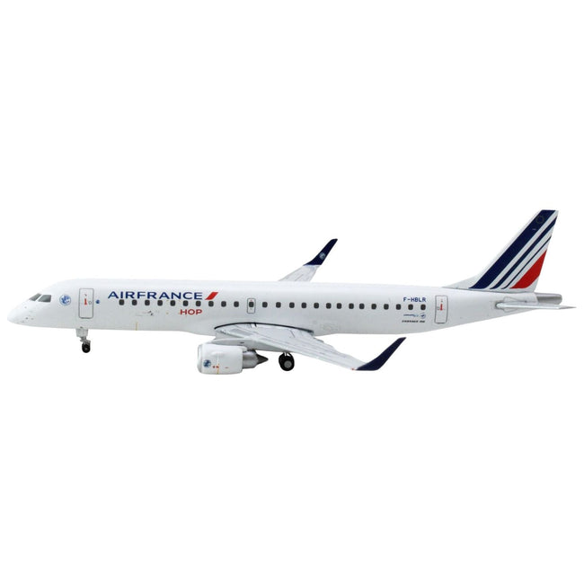 Embraer ERJ - 190 Commercial Aircraft "Air France Hop" (F - HBLR) White with Striped Tail 1/400 Diecast Model Airplane by GeminiJets - GeminiJets - ModelCars.com