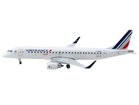 Embraer ERJ-190 Commercial Aircraft "Air France Hop" (F-HBLR) White with Striped Tail 1/400 Diecast Model Airplane by GeminiJets-GeminiJets-ModelCars.com