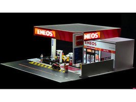 Eneos Japan Gas Station Diorama Set "American Diorama X G-Fans" Series for 1/64 Scale Models by American Diorama-American Diorama-ModelCars.com
