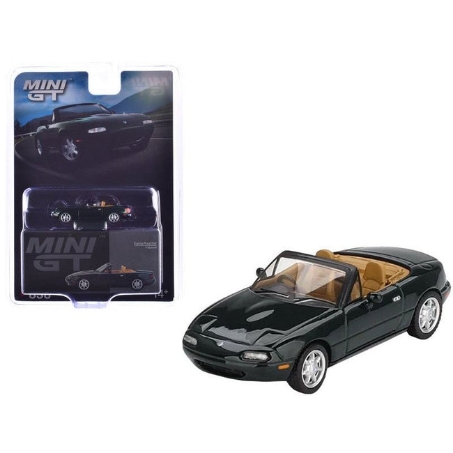 Eunos Roadster V-Special RHD (Right Hand Drive) Dark Green Limited Edition 1/64 Diecast Model Car by Mini GT-Mini GT-ModelCars.com