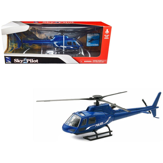 Eurocopter AS350 Helicopter Blue Metallic "Police" "Sky Pilot" Series 1/43 Diecast Model by New Ray - New Ray - ModelCars.com