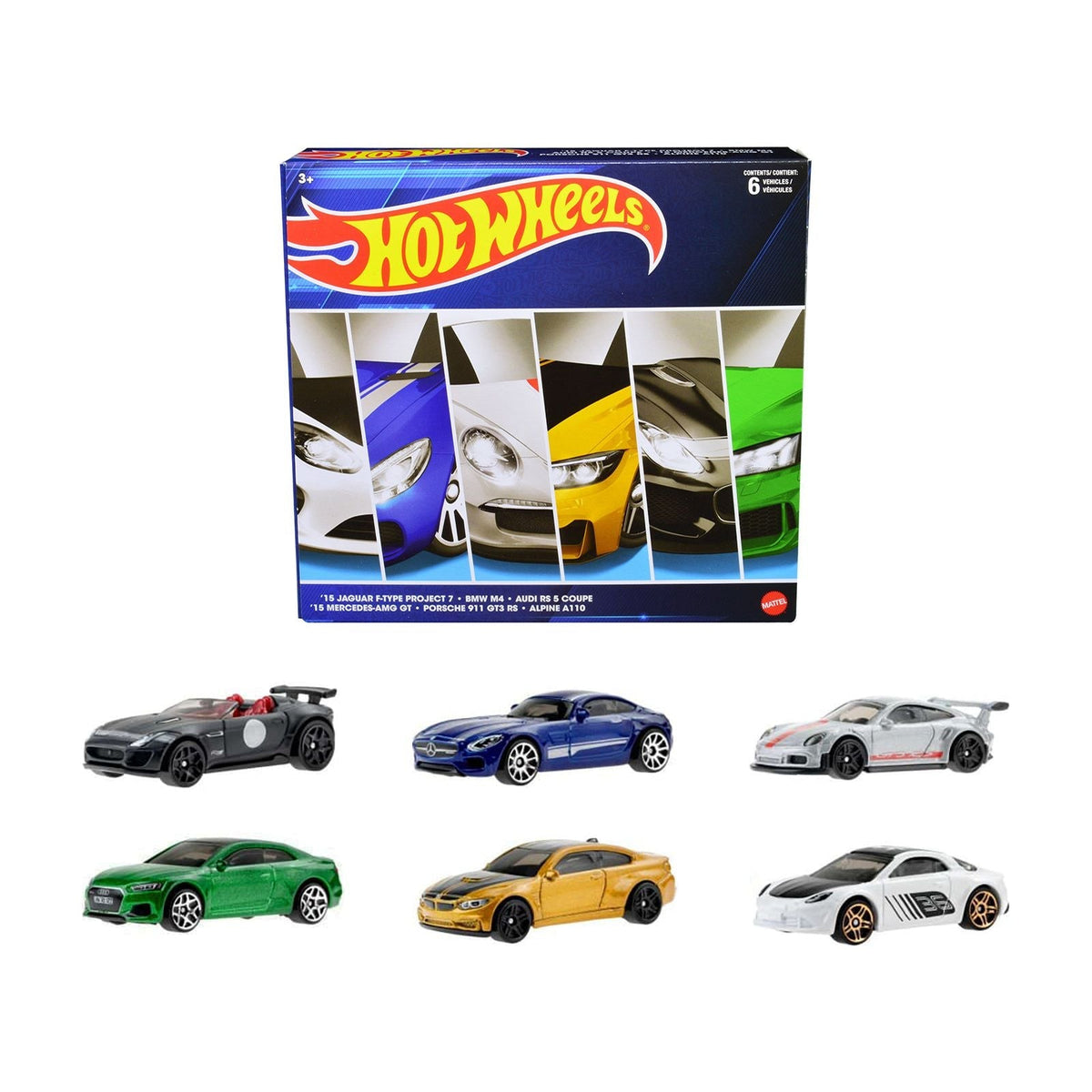 "European Theme" 6 piece Set Diecast Model Cars by Hot Wheels-Hotwheels-ModelCars.com