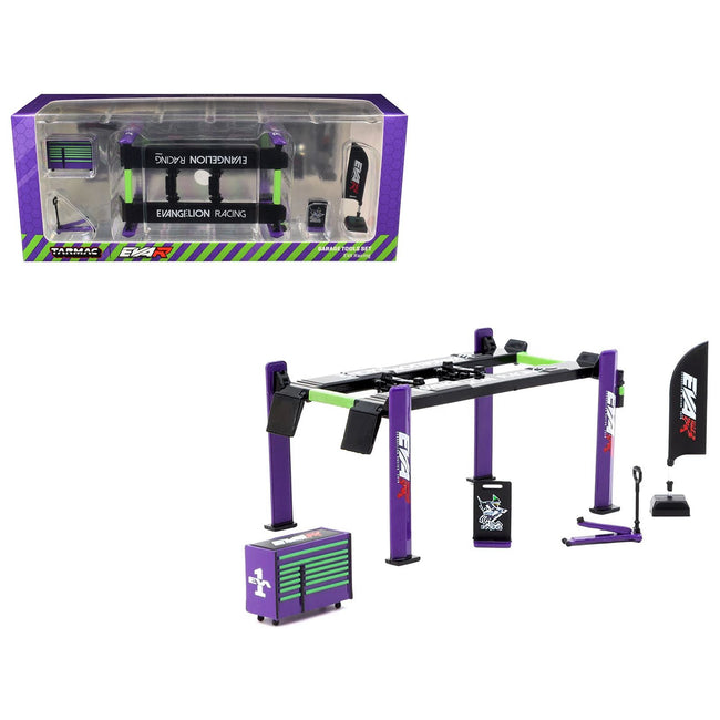 "EVA Racing" Garage Tools Set of 5 pieces with Stickers "Parts64" Series for 1/64 Model Cars by Tarmac Works-Tarmac Works-ModelCars.com