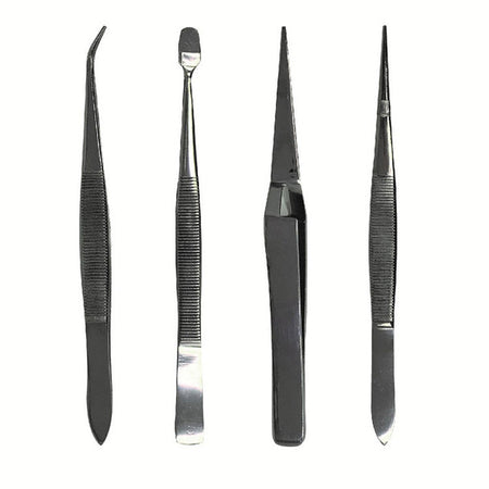 Four surgical tweezers