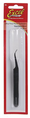 Excel Blades SLANT HANDLE TWEEZERS BLK     