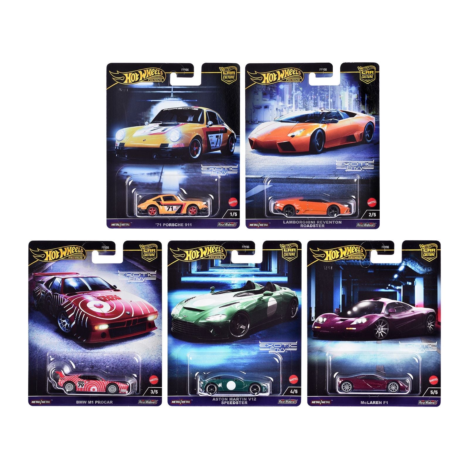 "Exotic Envy" 5 piece Set "Car Culture" 2024 Series G Diecast Model Cars by Hot Wheels - Hotwheels - ModelCars.com