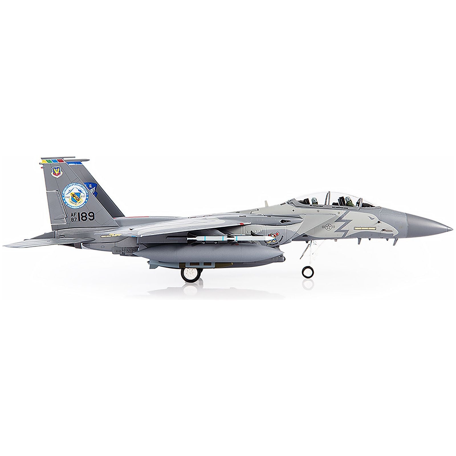 F - 15E U.S. Air Force Strike Eagle Fighter Aircraft "4th Fighter Wing 2017 75th Anniversary" with Display Stand Limited Edition to 700 pieces Worldwide 1/72 Diecast Model by JC Wings - JC Wings - ModelCars.com
