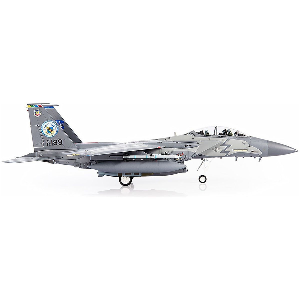 F-15E U.S. Air Force Strike Eagle Fighter Aircraft "4th Fighter Wing 2017 75th Anniversary" with Display Stand Limited Edition to 700 pieces Worldwide 1/72 Diecast Model by JC Wings-JC Wings-ModelCars.com