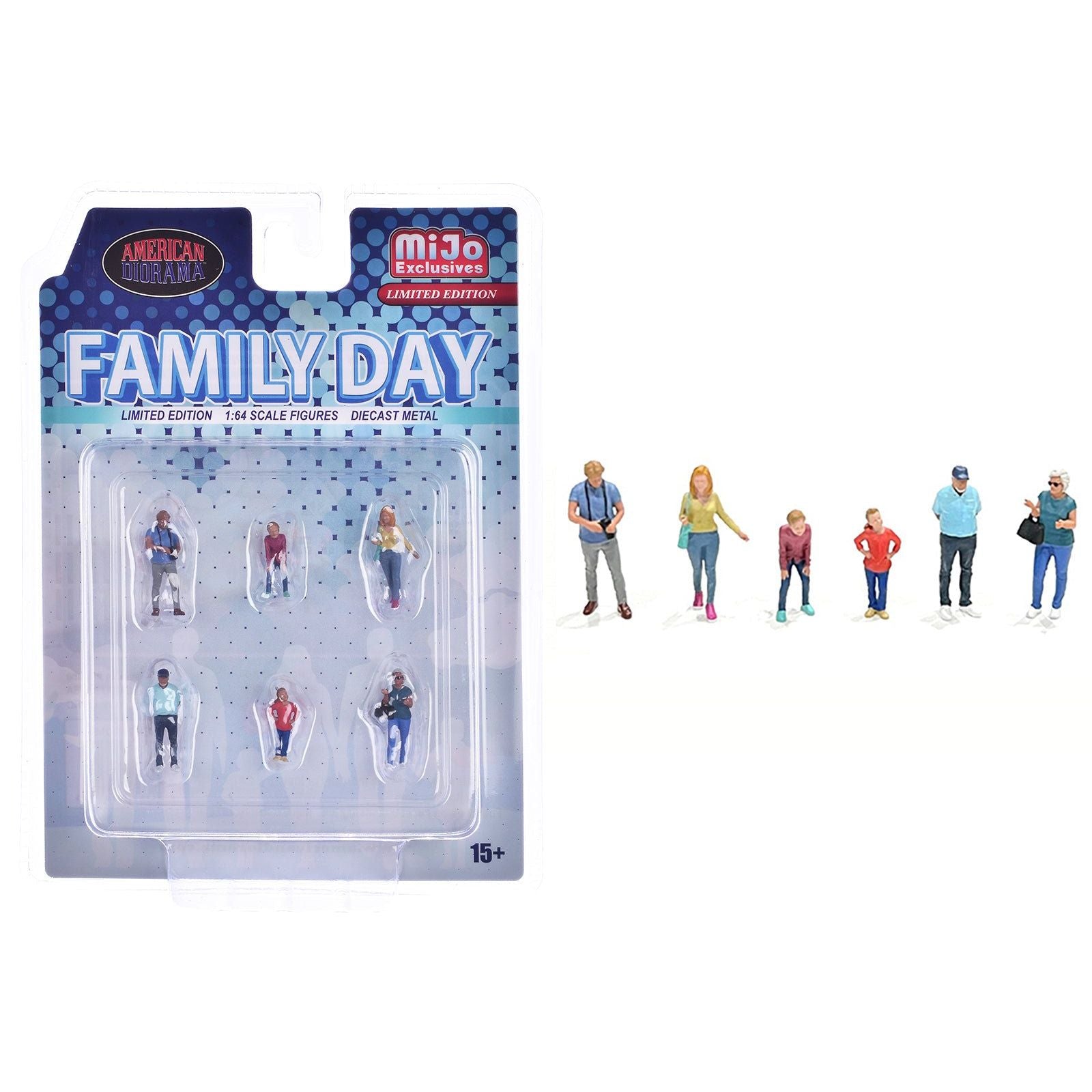 "Family Day" 6 piece Diecast Figure Set Limited Edition for 1/64 Scale Models by American Diorama - American Diorama - ModelCars.com