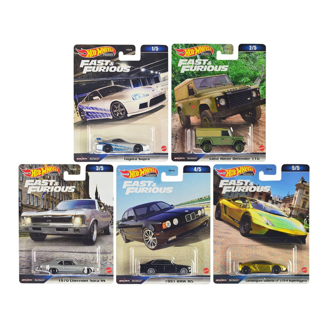 "Fast & Furious" 2023 5 piece Set D Diecast Model Cars by Hot Wheels-Hotwheels-ModelCars.com