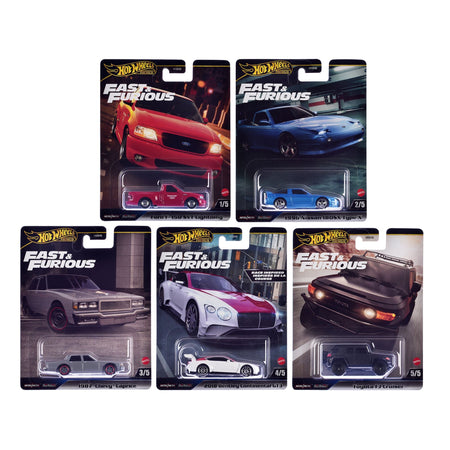 "Fast & Furious" 2024 5 piece Set H Diecast Model Cars by Hot Wheels-Hotwheels-ModelCars.com