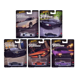 "Fast & Furious" 2025 5 piece Set K Diecast Model Cars by Hot Wheels