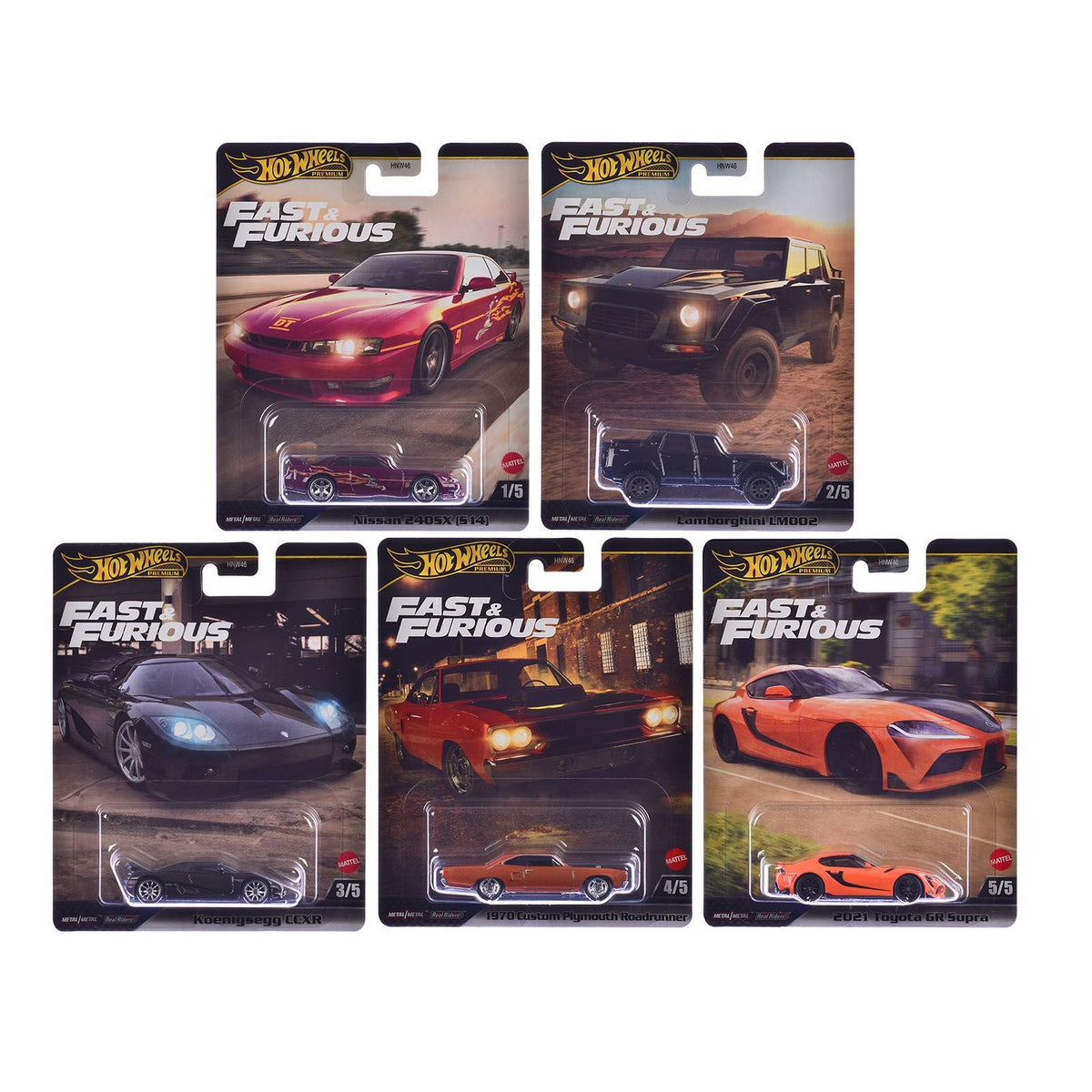 "Fast & Furious" 2025 5 piece Set L Model Cars by Hot Wheels-Hotwheels-ModelCars.com