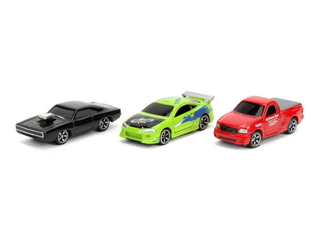 "Fast & Furious 25th Anniversary" 3 piece Set 1 "Nano Hollywood Rides" Diecast Model Cars by Jada-Jada-ModelCars.com