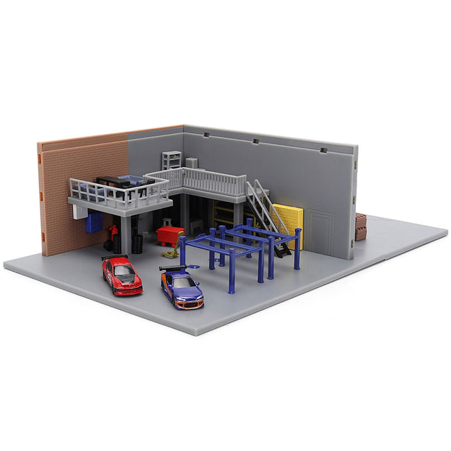 "Fast & Furious" Han's Garage Diorama with 2 Cars and Accessories "Nano Scene" Series 1/32 Model by Jada-Jada-ModelCars.com