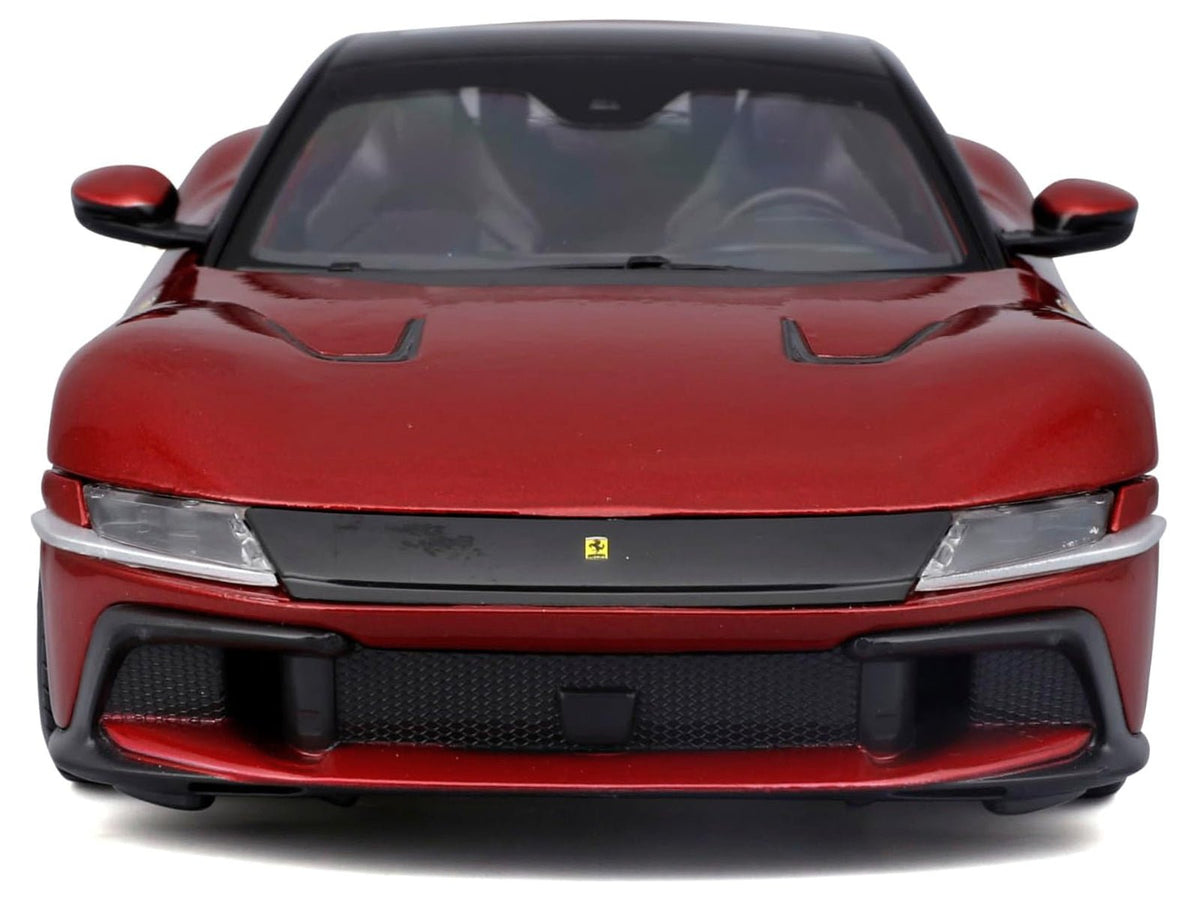 Ferrari 12Cilindri Red Metallic with Black Top "Race + Play" Series 1/24 Diecast Model Car by Bburago-Bburago-ModelCars.com